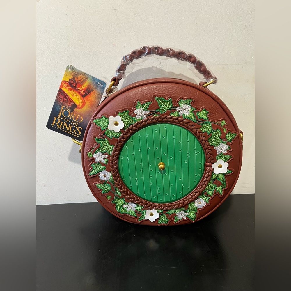 Loungefly The Lord of the Rings Floral Hobbit Door Figural Crossbody Bag - Picture 3 of 10